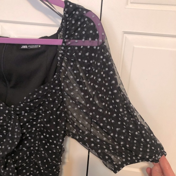 Zara Polkadot Ruched Dress - Picture 9 of 9
